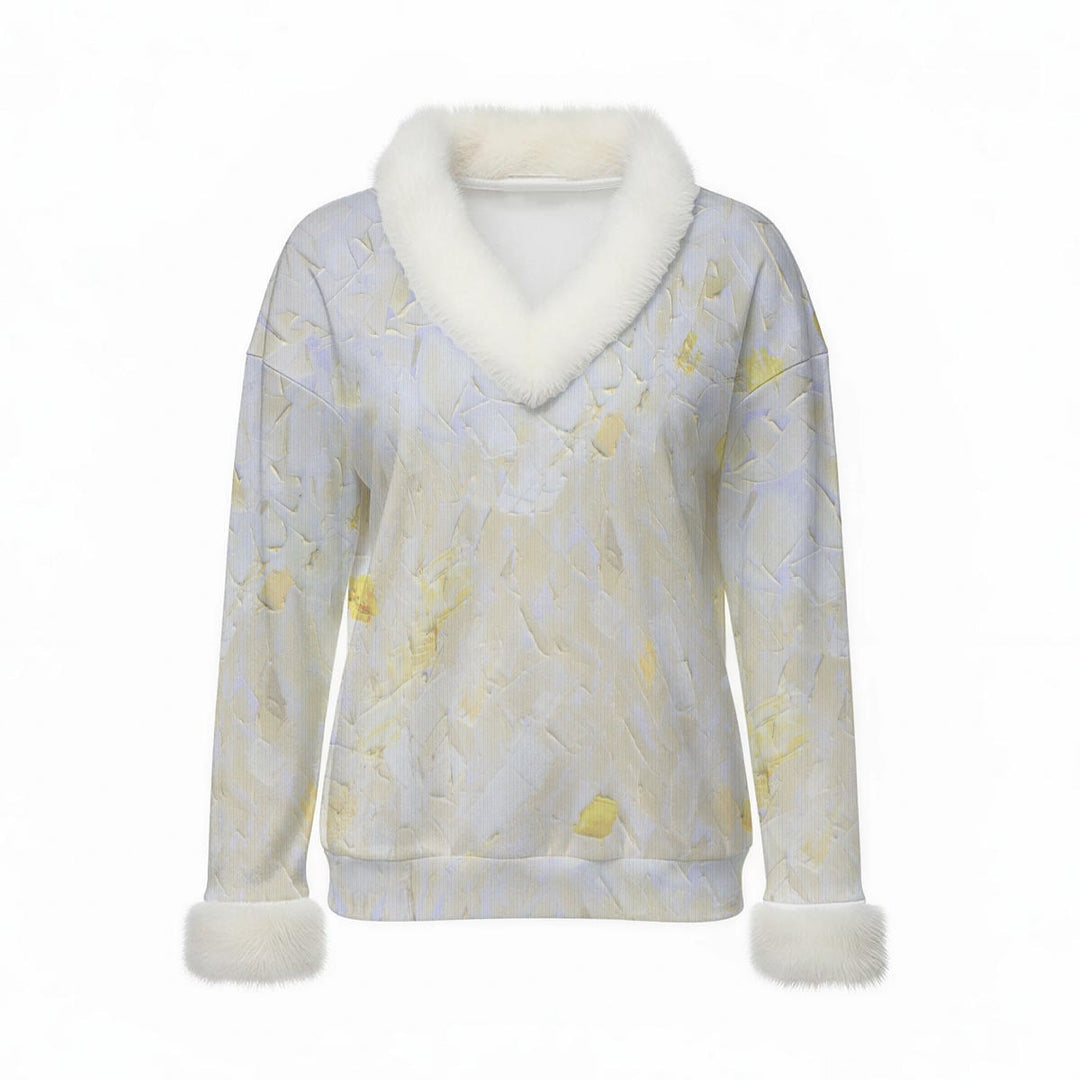 WandY Faux Knit V-Neck Sweater