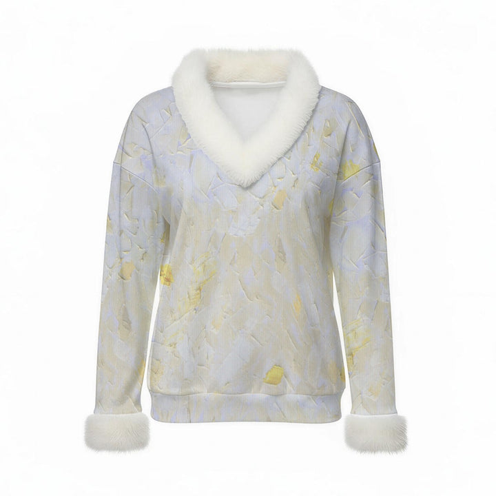 WandY Faux Knit V-Neck Sweater