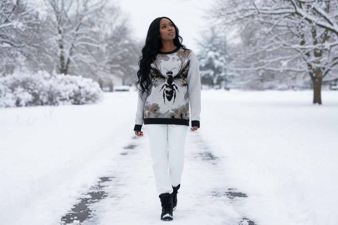 Knitted crew neck sweater FireBee