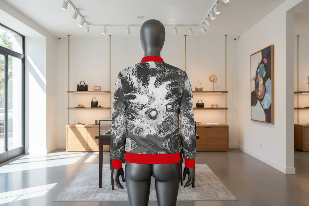 Women Bomber jacket Red Alert