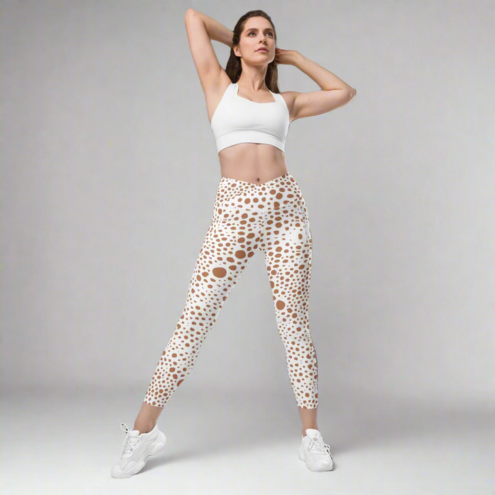 Crossover leggings with pockets Snow Pink