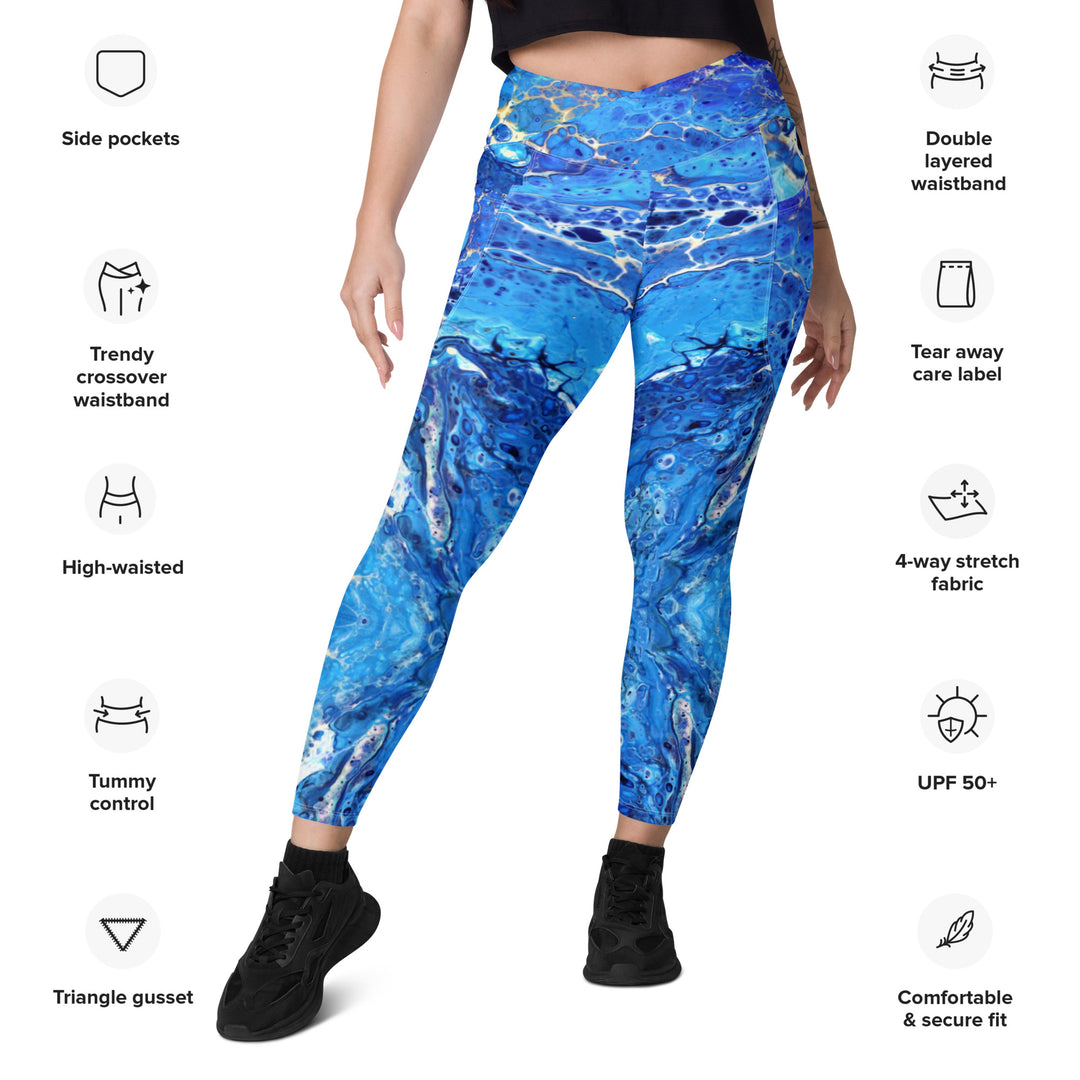 Crossover leggings with pockets BlueX