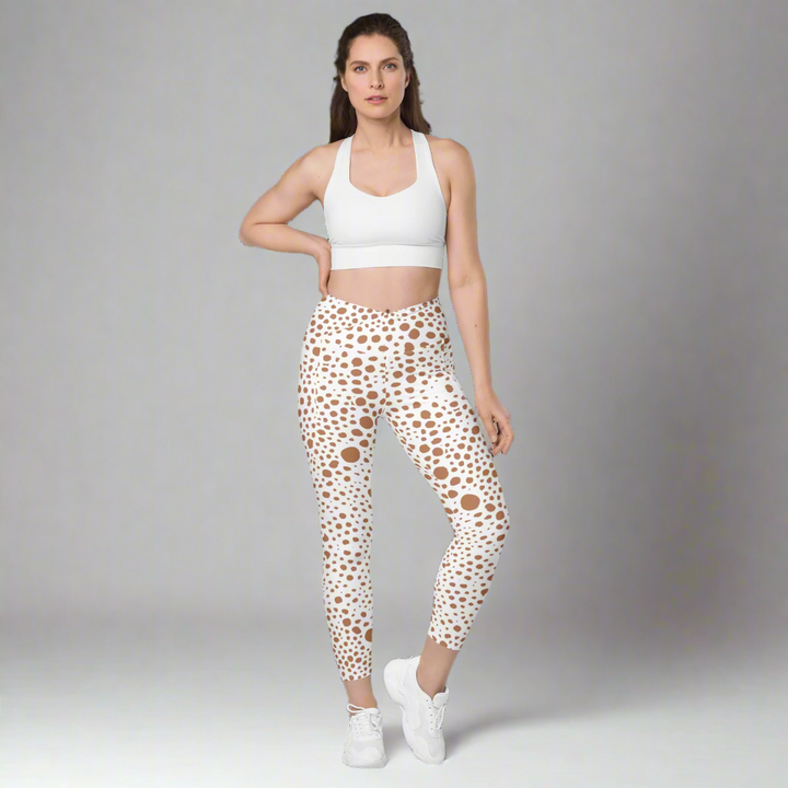 Crossover leggings with pockets Snow Pink