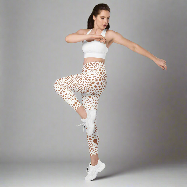 Crossover leggings with pockets Snow Pink