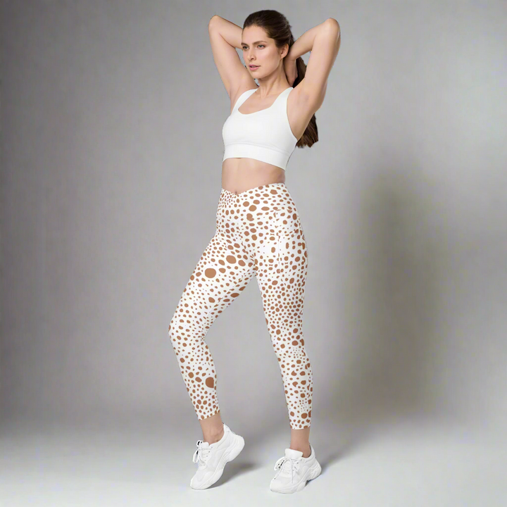 Crossover leggings with pockets Snow Pink