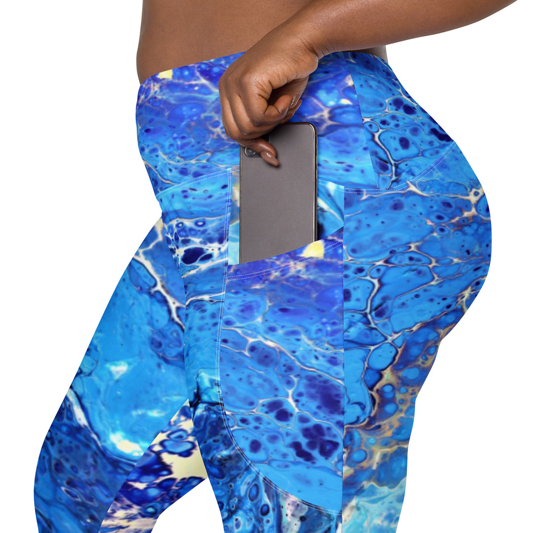 Crossover leggings with pockets BlueX