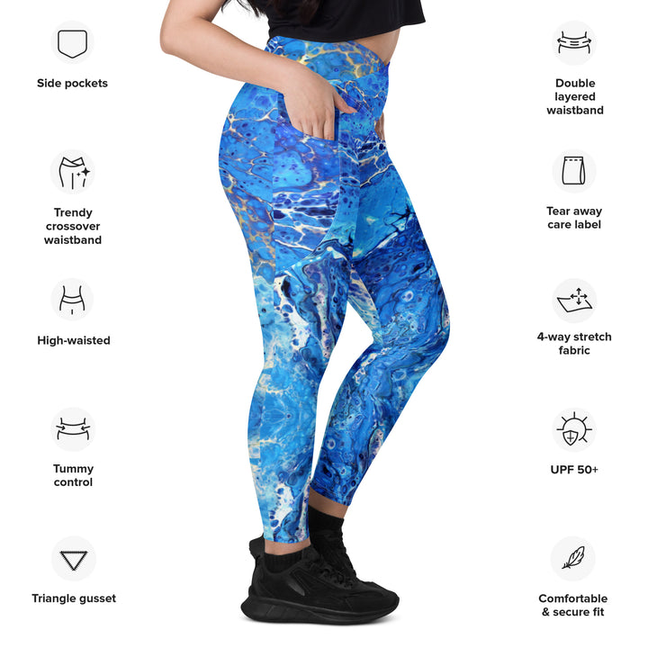 Crossover leggings with pockets BlueX