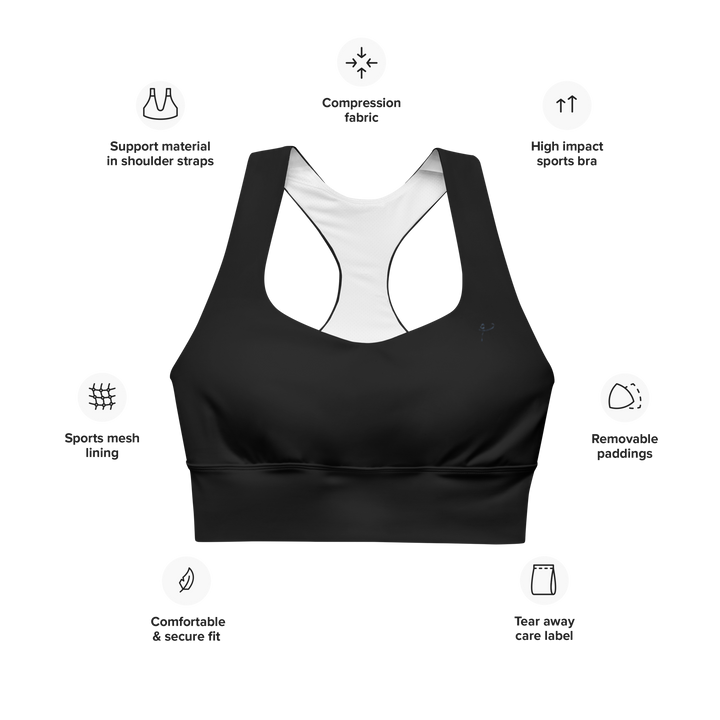 Longline Sports bra Black