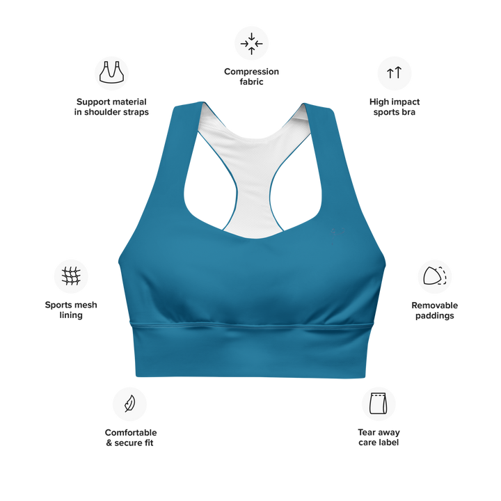 Longline Sports bra Cerulean